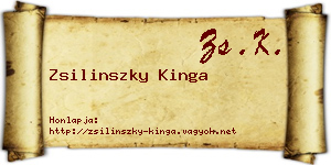 Zsilinszky Kinga névjegykártya