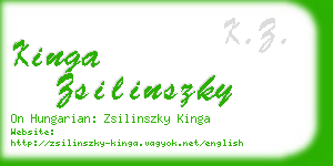 kinga zsilinszky business card